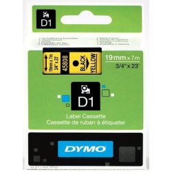 DYMO Tape D1 (45808) 19 mm (7 m) - sort/gul