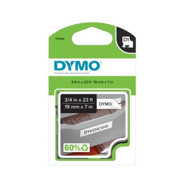 DYMO tape D1 (45803) 19 mm x 7 m - sort/hvid