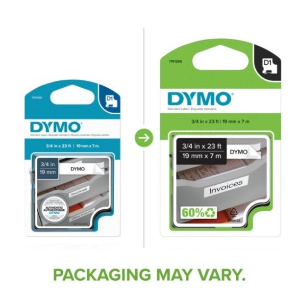 DYMO tape D1 (45803) 19 mm x 7 m - sort/hvid