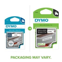 DYMO tape D1 (45809), 19 mm x 7 m - sort/klar