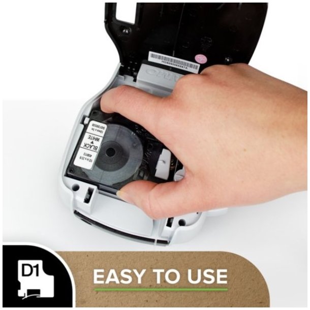 DYMO tape D1 (40910), 9 mm x 7 m - sort/klar