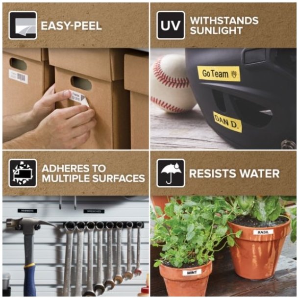 DYMO tape D1 (45017), 12 mm x 7 m - sort/rd