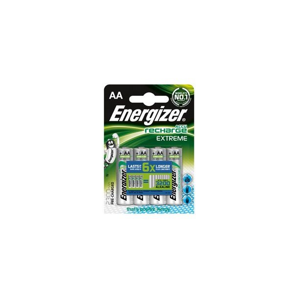 Energizer Extreme genopladelig AA batteri, 4 st