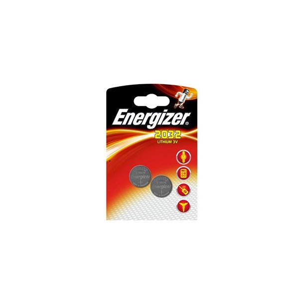 Energizer Lithium CR2032 batteri, 2 stk