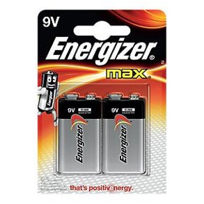 Energizer 9V batteri MAX, 2 stk