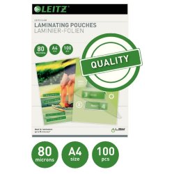 Leitz Lamineringslomme glans 80my A4 (100)