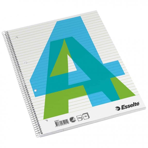 Esselte Kollegieblok 4H A4 linieret 70 ark 70 g (10 stk)