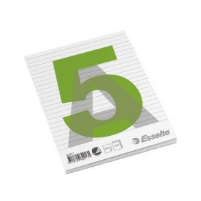 Esselte Blok Standard Toplimet Uden Huller A5 Linieret 100 ark - 60 g (10 stk)