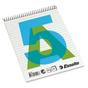Esselte Spiralblok u/H A5 linieret 80 ark 60 g (10 stk)