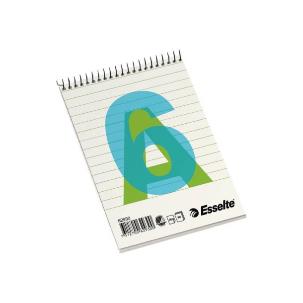 Esselte Spiralblok A6 Linieret 60 g - 80 blade (10 stk)