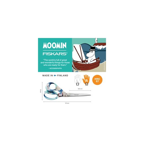 Fiskars Moomin universal saks, 21 cm, Mumi Far