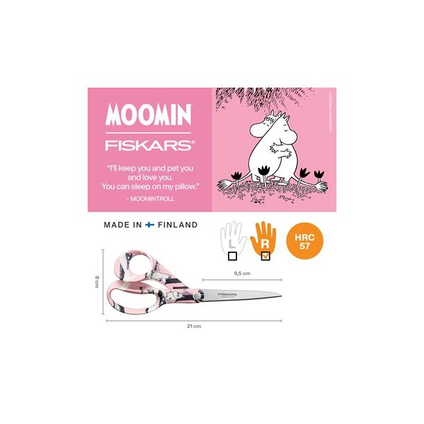 Fiskars Moomin universal saks, 21cm, Love