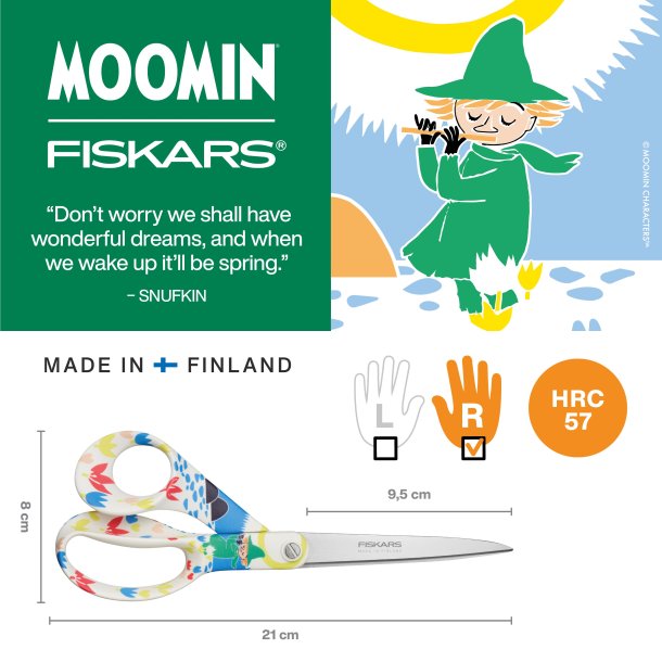 Fiskars Moomin universal saks, 21cm, Sniff