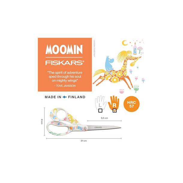 Fiskars Moomin universal saks, 21 cm, Legesyg/spgefuld