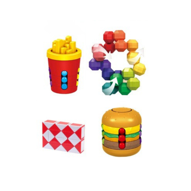 Fidget s�t med 4 hjernepuslespil