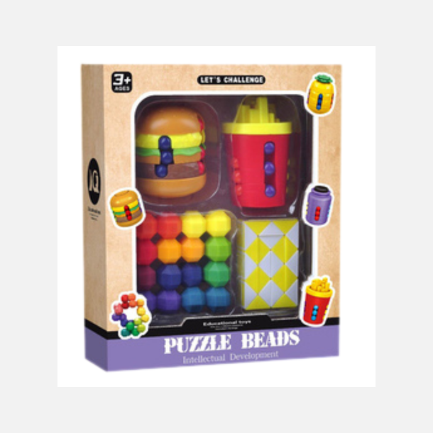 Sanse- og fidget s�t med 4 hjernepuslespil