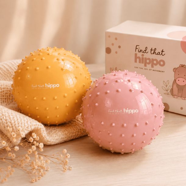Find That Hippo Sensoriska Bollar � 2 st. � Rosy Brown &amp; Beige