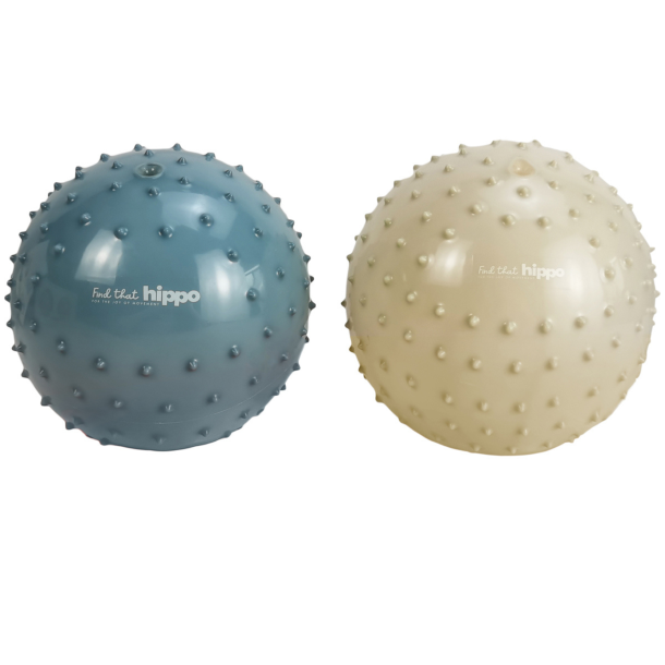 Find That Hippo Sensoriska Massagebollar � 2 st. Metallic Blue &amp; Ivory