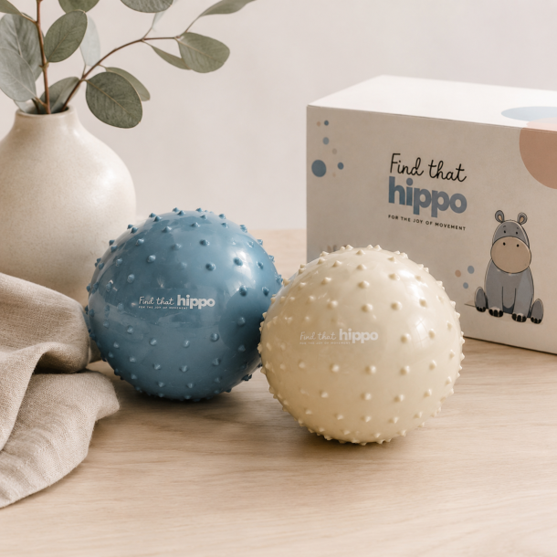 Find That Hippo Sensoriska Massagebollar � 2 st. Metallic Blue &amp; Ivory
