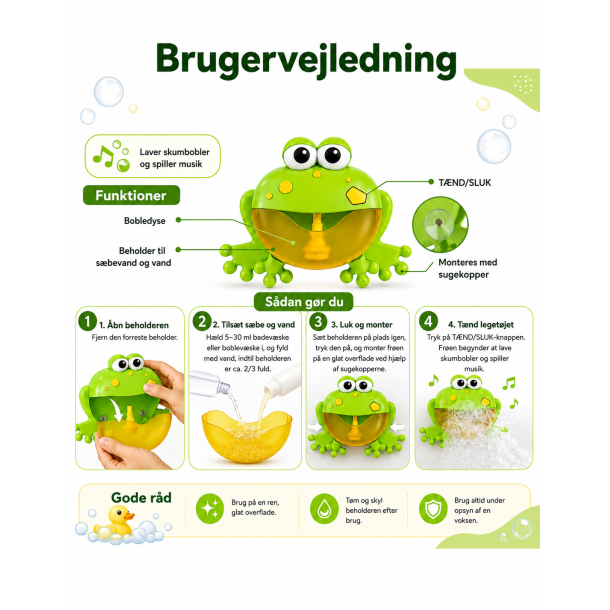 Grodans bubbelbad � badleksak med musik och s�pbubblor