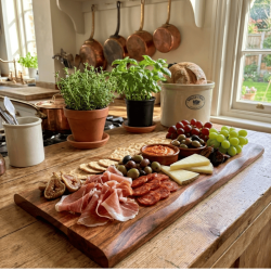 Serveringsbr�t i akacietr� � ekstra stort 68 x 22,5 cm