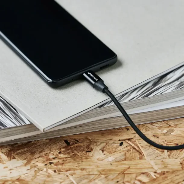 GreyLime Braided USB-C-USB-C Kabel 1 m - Sort
