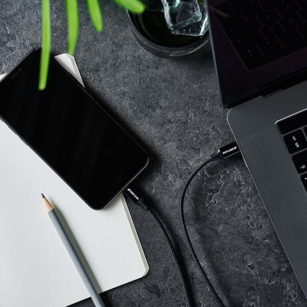 GreyLime Braided USB-C-USB-C Kabel 60W 2 m - Sort