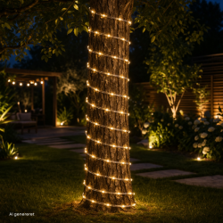 Grundig solcelle lysk�de med 100 LED, 10 m