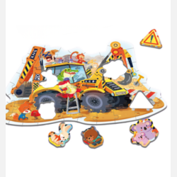 Gulvpuslespil med k�ret�jer � ro og fordybelse (57 brikker)