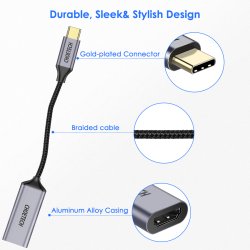 Choetech Hub, USB Type C till HDMI, 4K 60Hz, gr