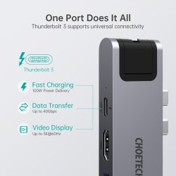 Choetech 7-i-1 USB-C Hub til MacBook Pro/Air