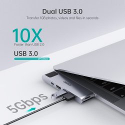 Choetech 7-i-1 USB-C Hub til MacBook Pro/Air