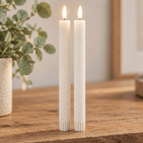 Harlekin LED kronelys i hvid � 2-pak, H22 cm