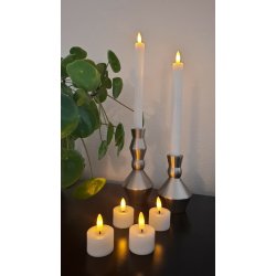 LED kronelys, 22,2 cm, hvid, 2 stk