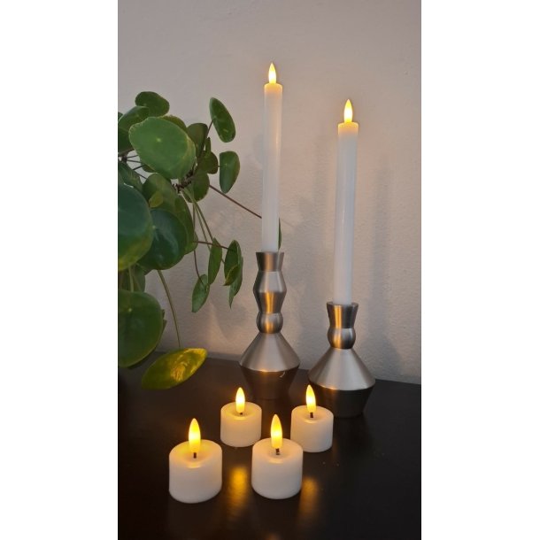 LED kronelys, 22,2 cm, hvid, 2 stk