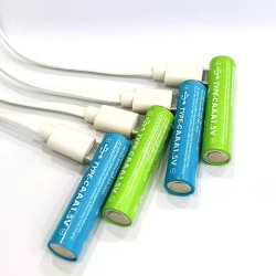 Genopladelige Lithium Batterier, USB-C, 1200 mAh, AAA, 4 stk