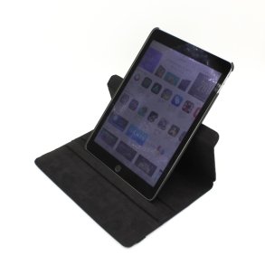 iPad cover - Rotating PU lder, iPad Air/Air2/9.7, sort