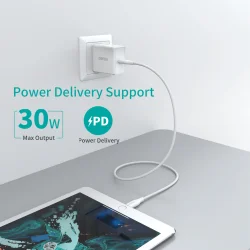 Choetech 1,2m USB-C - Lightning Kabel, Hvid