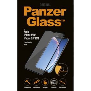 PanzerGlass skrmbeskyttelse iPhone X/Xs/11 - sort, Case Friendly