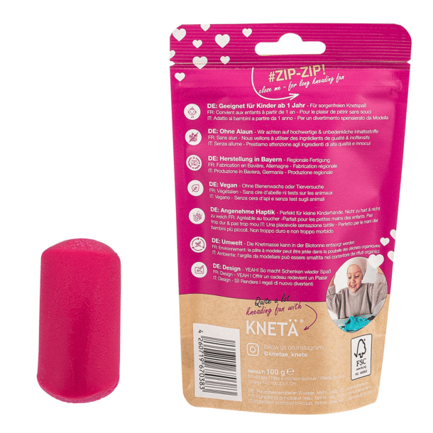 KNET� Vegansk Modellervoks Pink 100 g � Naturlig Legemasse til B�rn fra 1 �r