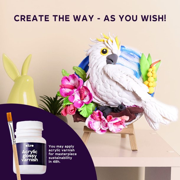 Kakadue i 3D med air clay � kreativt billede