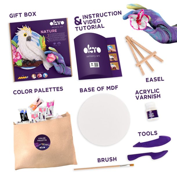 Kakadue i 3D med air clay � kreativt billede