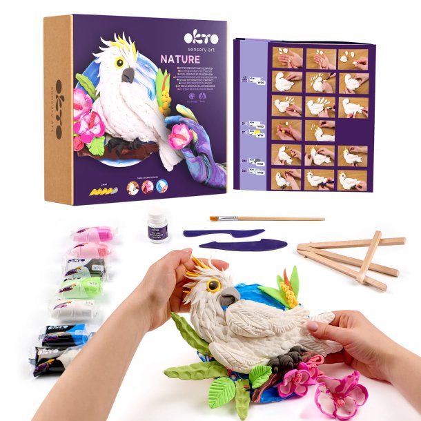 Kakadue i 3D med air clay � kreativt billede