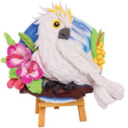 Kakadue i 3D med air clay � kreativt billede