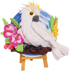 Kakadue i 3D med air clay � kreativt billede