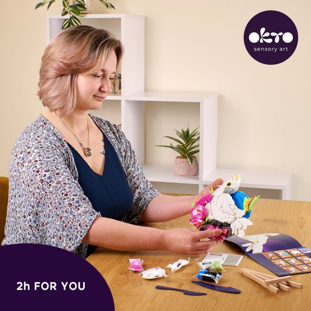 Kakadue i 3D med air clay � kreativt billede