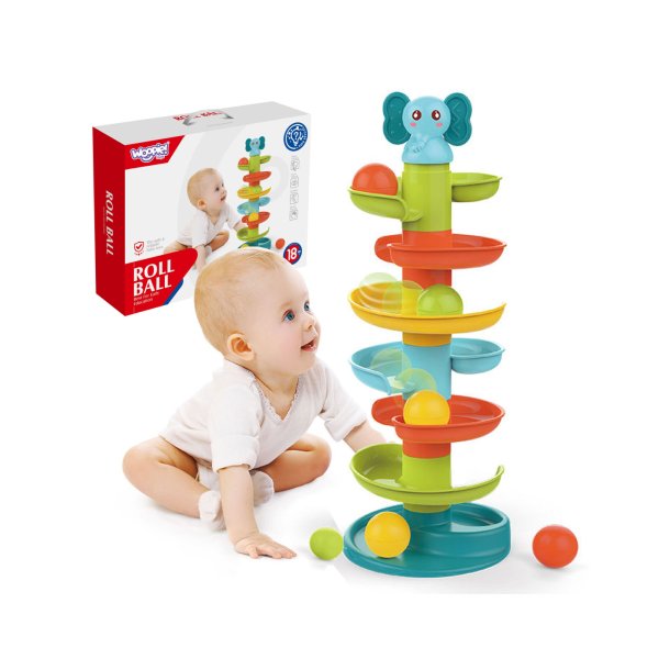 Kuglebane til baby � spiralbane med raslebolde fra 6 mdr.