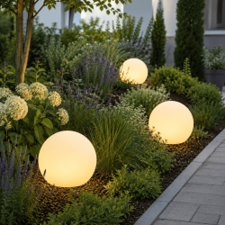 Solcelle LED lyskugler - 3 stk �30 cm