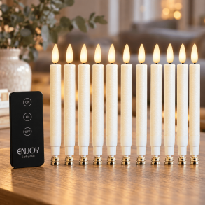 LED Juletr�slys (passer til Georg Jensen), hvid, 10 stk. med justerbar klips og fjernbetjening
