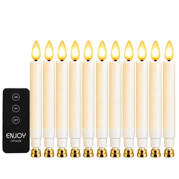 LED Juletr�slys (passer til Georg Jensen), hvid, 10 stk. med justerbar klips og fjernbetjening